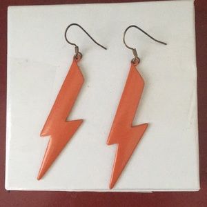 Orange Lightning Bolt Earrings - Harry Potter!